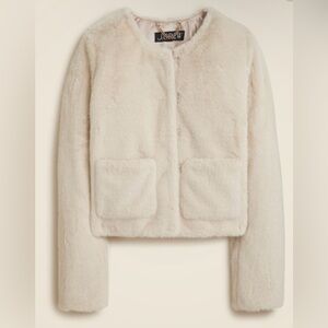 New J.Crew Collection Faux Fur Lady Jacket - Natural Small New with Tags